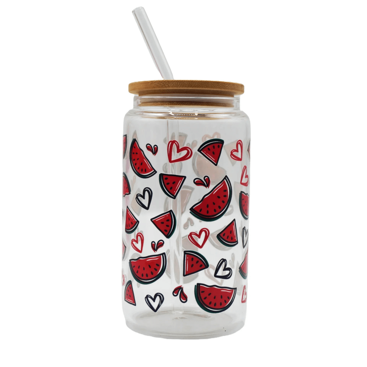 450ML Glass Can with Lid and Glass Straw