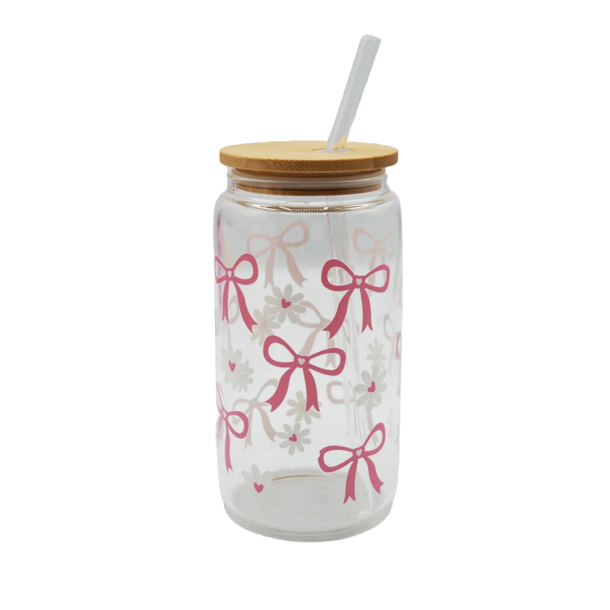 450ML Glass Can with Lid and Glass Straw