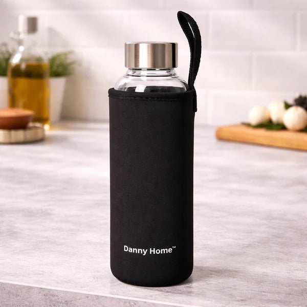 Danny Home Borosilicate Glass Bottle with Neoprene Cover - 550ml - Lyverro