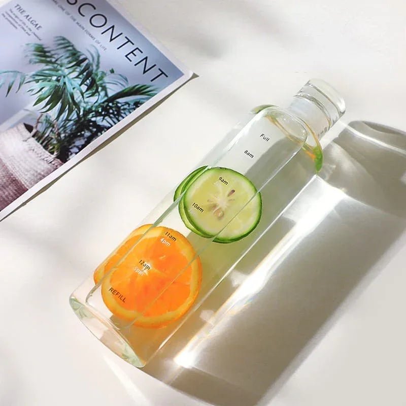 Plastic Transparent TimeMarker Water Bottle
