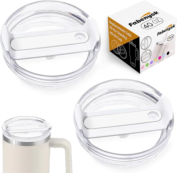 40 OZ Replacement Lid for Stanley Cup Accessory, Transparent Leak - Proof Tumbler Cover for Stanley Cup Accessories - Lyverro