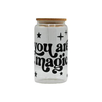 450ML Glass Can with Lid and Glass Straw - Lyverro