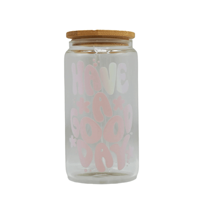 450ML Glass Can with Lid and Glass Straw - Lyverro