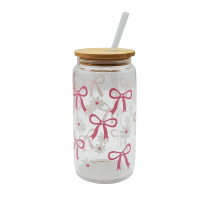 450ML Glass Can with Lid and Glass Straw