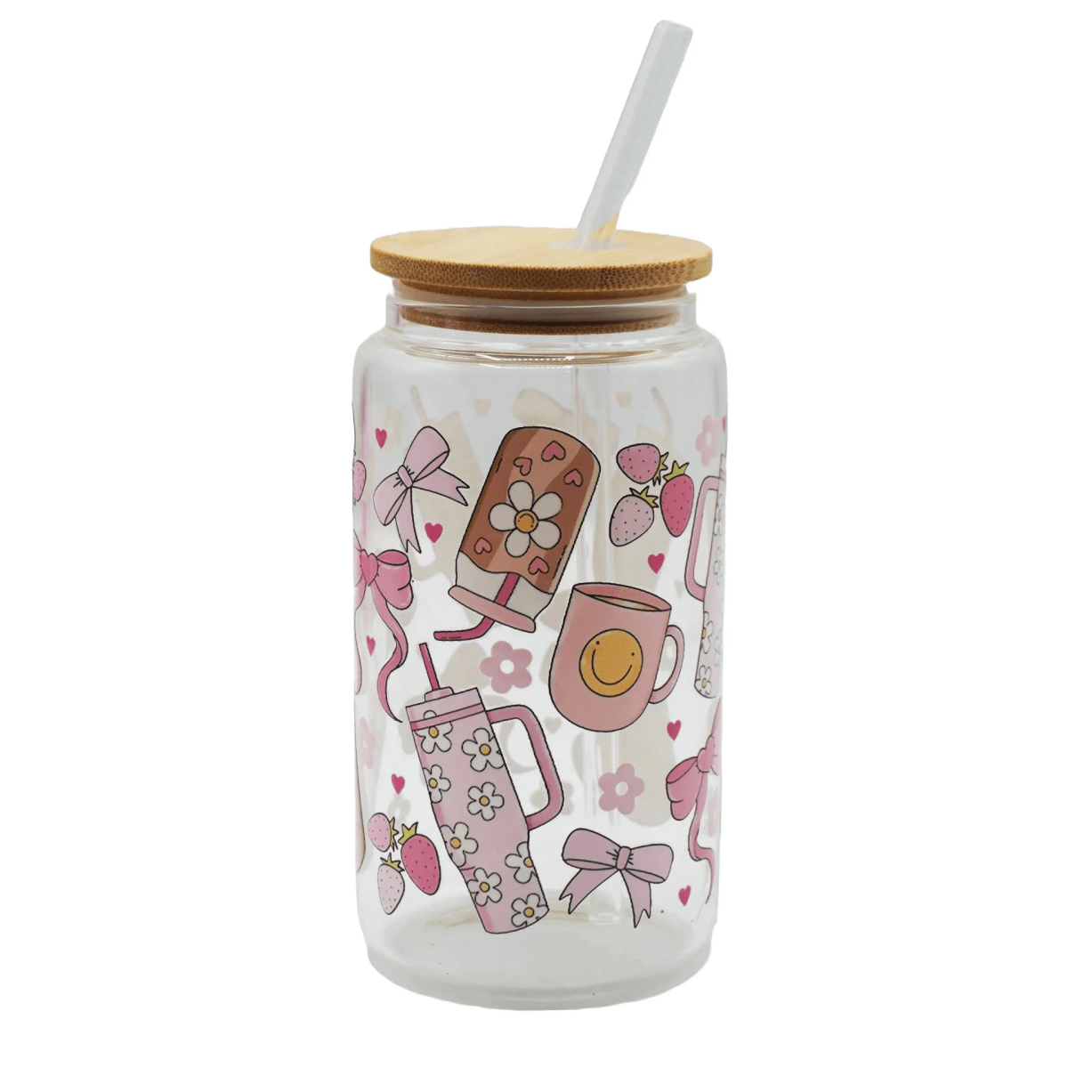 450ML Glass Can with Lid and Glass Straw - Lyverro