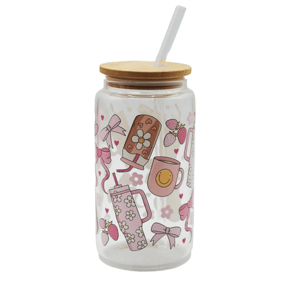 450ML Glass Can with Lid and Glass Straw - Lyverro