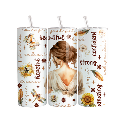 Stainless Steel Tumbler with Plastic Straw