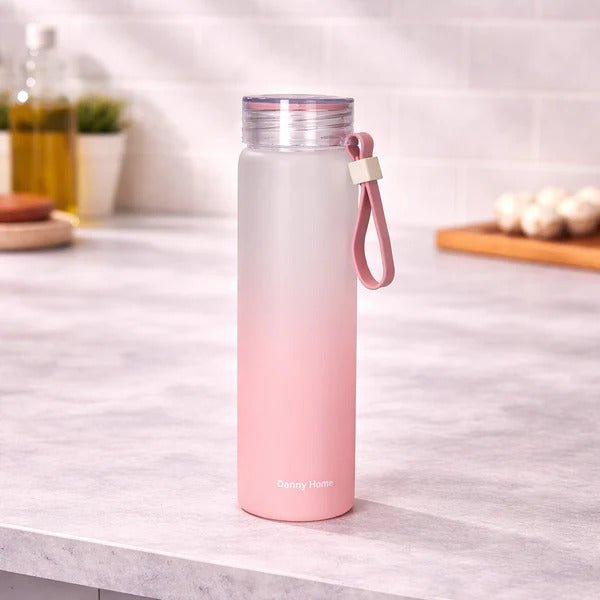 Danny Home Borosilicate Bottle With Silicone Strap Handle 21cm - Water Bottles - Lyverro