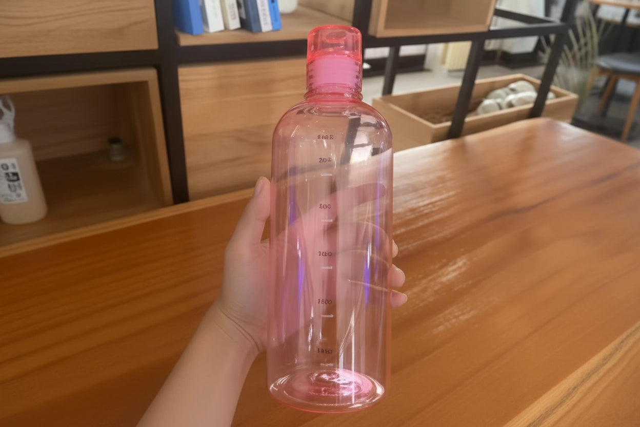 Glass Transparent Water Bottle