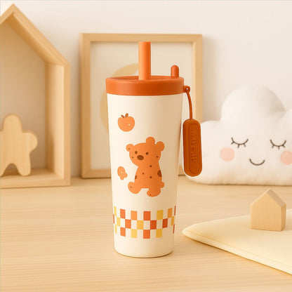 Kids Cartoon Straw Tumbler – 800ml - Lyverro