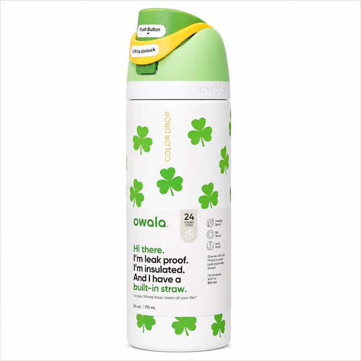 Owala 24oz Lucky Clover Color Drop FreeSip Insulated Water Bottle – Limited Edition - Lyverro