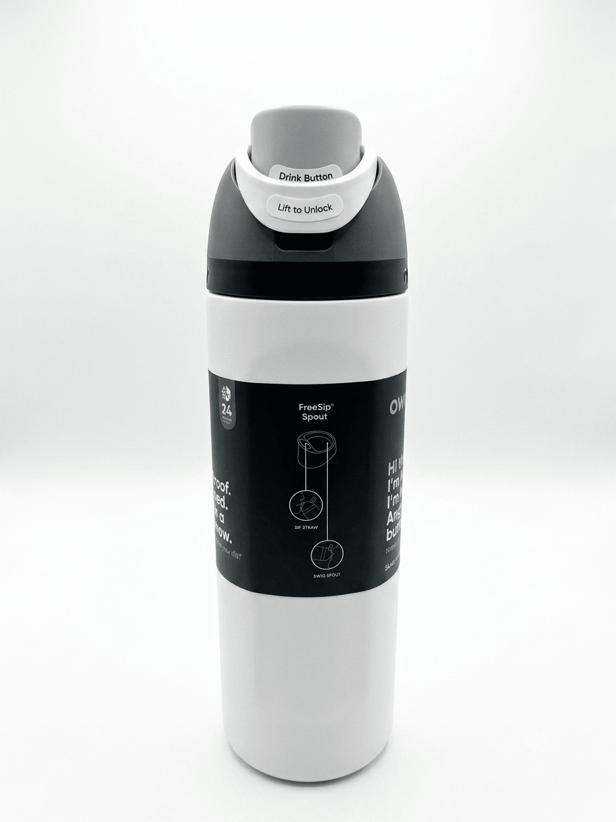 Owala FreeSip Water Bottle - 24oz | White - Lyverro