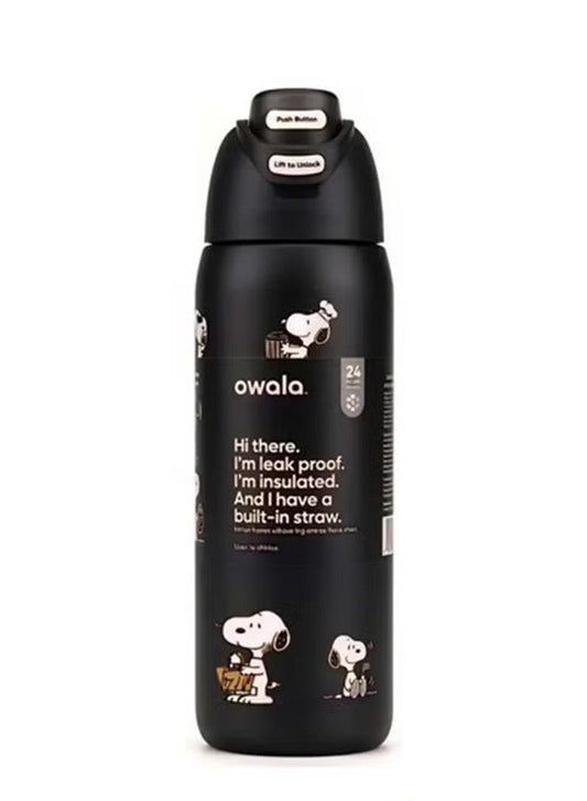 Owala Snoopy 24oz Black Insulated Water Bottle - Lyverro