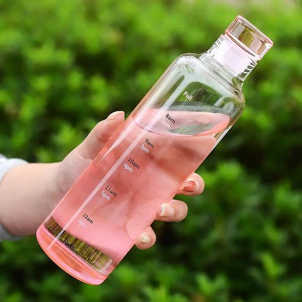 Plastic Transparent TimeMarker Water Bottle - Water Bottles - Lyverro
