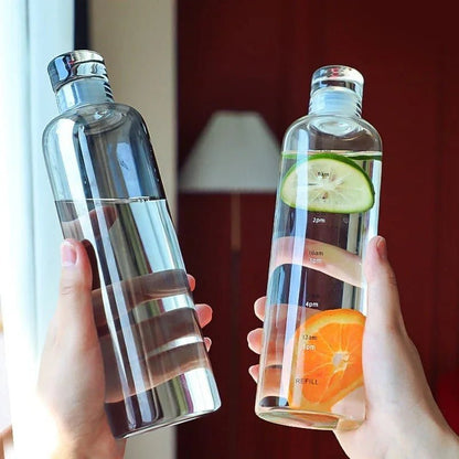 Plastic Transparent TimeMarker Water Bottle - Water Bottles - Lyverro