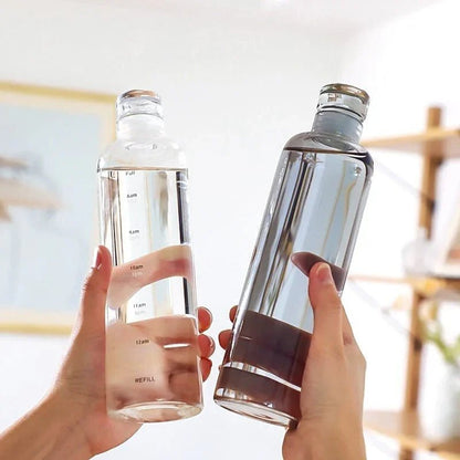 Plastic Transparent TimeMarker Water Bottle - Water Bottles - Lyverro