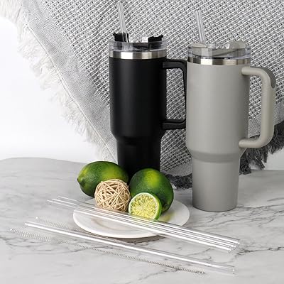 Replacement Straws Compatible Stanley 40oz Tumbler Plastic Clear Reusable For Travel Tumbler Ice Cup Straw Set - Lyverro