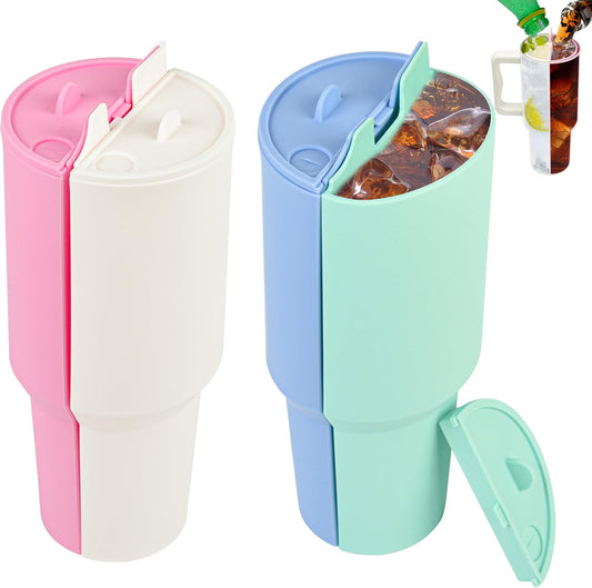 Silicone 2in1 Cup Drink Divider Compatible with Stanley Tumbler 40 Oz Cup Separator for Dual sided Drink Double Drinks - Lyverro