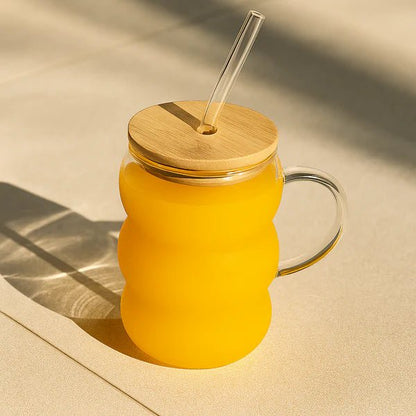 Transparent Bubble Glass Mug with Straw - Lyverro