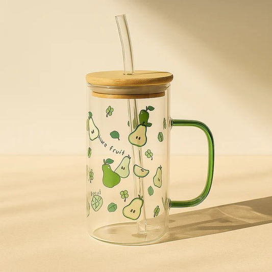 Transparent Glass Mug with Lid - Lyverro